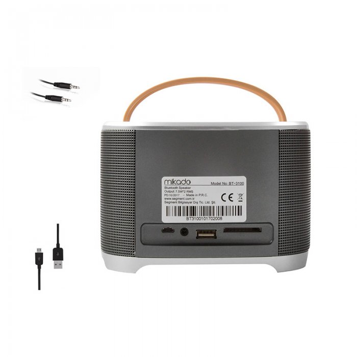 Mikado BT-3100 Usb+Aux+SD+FM Destekli 7.5W*2 RMS 2000mAh Bluetooth Speaker