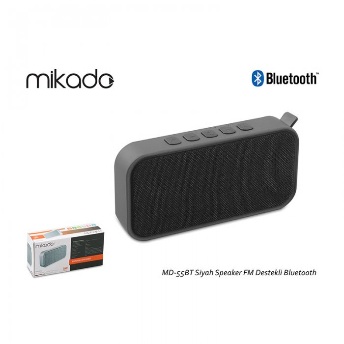 Mikado MD-55BT Siyah Speaker FM Destekli Bluetooth