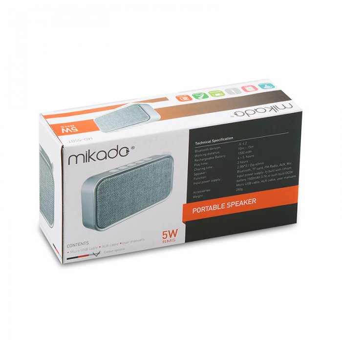 Mikado MD-55BT Kırmızı Speaker FM Destekli Bluetooth