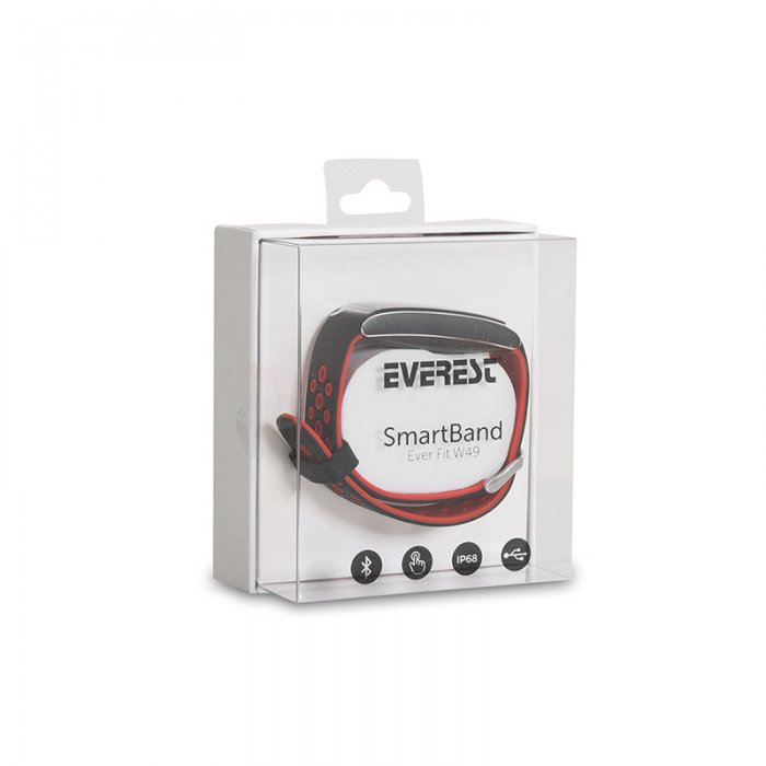 Everest Ever Fit W49 Android/IOS Smart Watch Kalp Atışı Sensörlü Kırmızı/Siyah Akıllı Bileklik & Saat