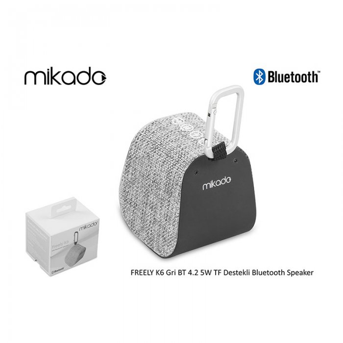 Mikado FREELY K6 Gri BT 4.2 5W TF Destekli Bluetooth Speaker