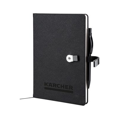 15 x 21 Termo Deri USB'li Defter - Siyah