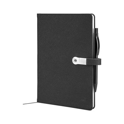 15 x 21 Termo Deri USB'li Defter - Siyah