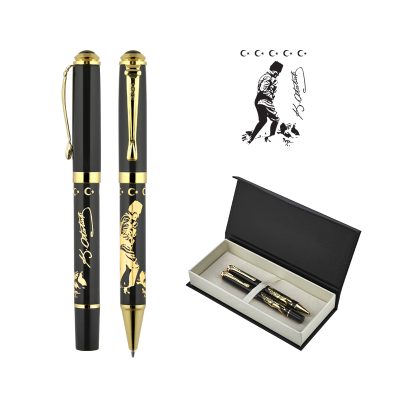 Promosyon Kabartma Figürlü Metal Roller & Tükenmez Kalem Seti Resmi