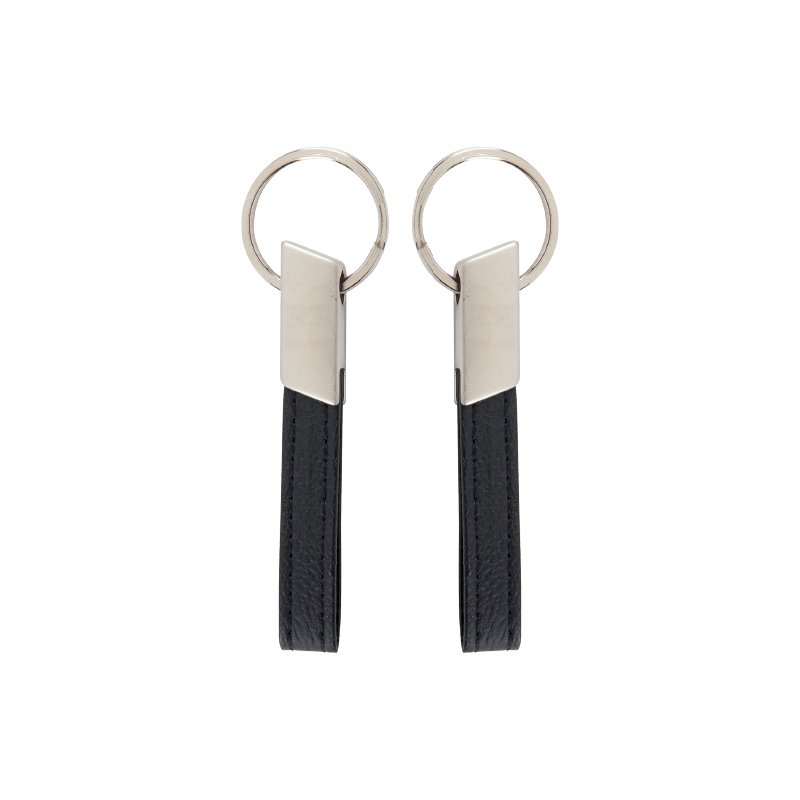 Promosyon Çift Taraflı Metal Suni̇ Deri̇ Anahtarlık