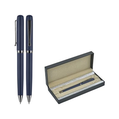 Metal Tükenmez Kalem Seti - Lacivert