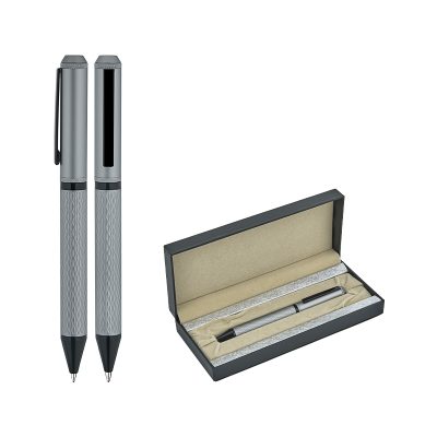 Metal Tükenmez Kalem Seti - Silver