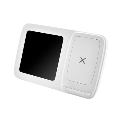 Wireless Şarj Cihazı & Dijital Saat - Beyaz