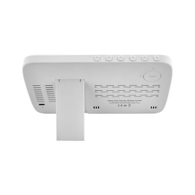 Wireless Şarj Cihazı & Dijital Saat - Beyaz