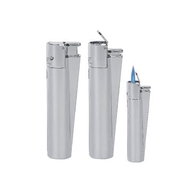 Clipper Metal Turbo Siboplu Çakmak - Saten-silver