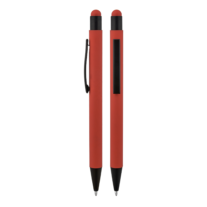 Metal Tükenmez Touchpen Rubber Gövde Kalem