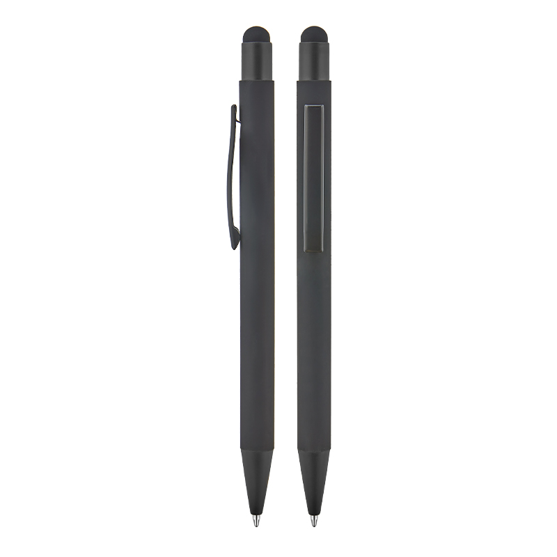 Metal Tükenmez Touchpen Rubber Gövde Kalem