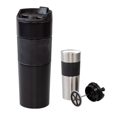 French Press Çelik Termos / 450 ml - Siyah