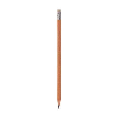 Promosyon Silgili Naturel Köşeli Kurşun Kalem (Ahşap Gövde)