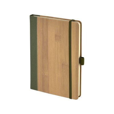 15 x 21 Termo Deri Bambu Defter - Yeşil