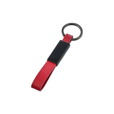 Promosyon Çift Taraflı Metal Suni Deri Anahtarlık
