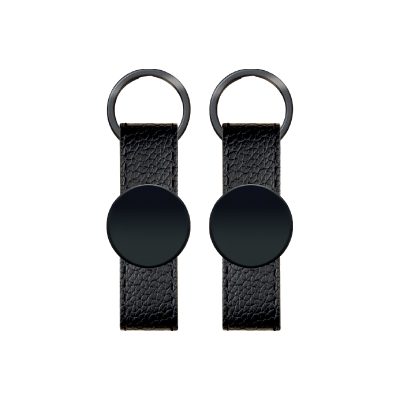 Promosyon Çift Taraflı Metal Suni Deri Anahtarlık