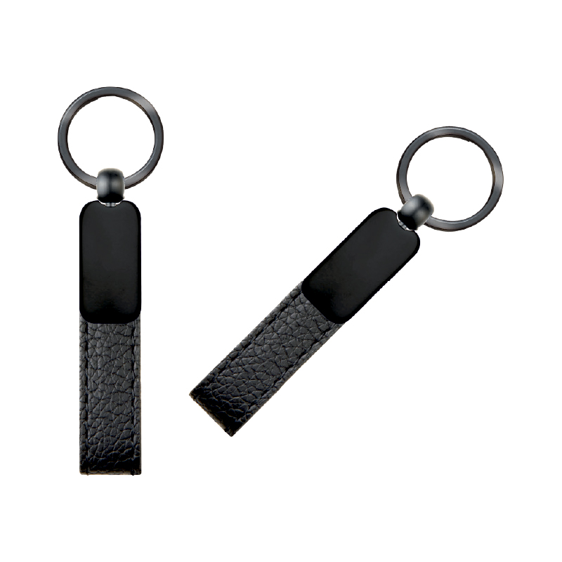 Promosyon Çift Taraflı Metal Suni̇ Deri̇ Anahtarlık
