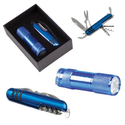 3008-7 7 Fonksiyonlu Çakı - 1202 Led Elfenerli Set - Mavi