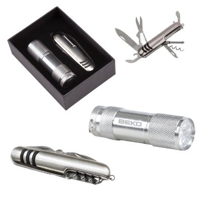 3008-7 7 Fonksiyonlu Çakı - 1202 Led Elfenerli Set - Silver