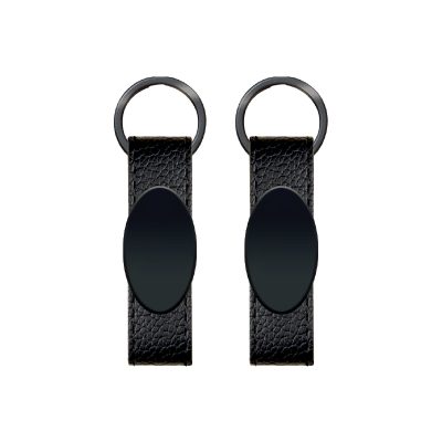 Promosyon Çift Taraflı Metal Suni Deri Anahtarlık