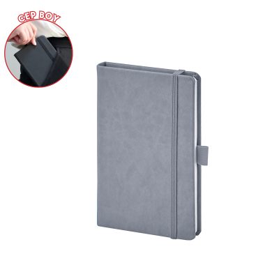 9 x 14 Termo Deri Defter - Gri
