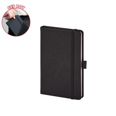 9 x 14 Termo Deri Defter - Siyah