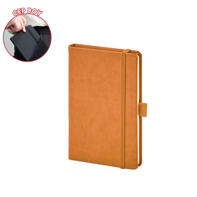 9 x 14 Termo Deri Defter - Turuncu