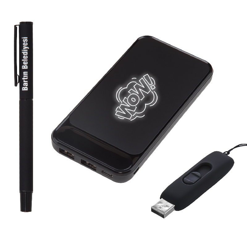 Promosyon Kalem & Powerbank & Usb Set