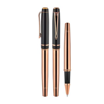 Metal Roller Kalem - Rose gold-siyah