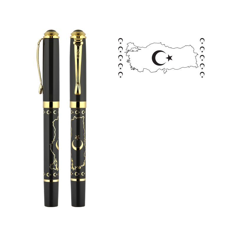 Kabartma Figürlü Metal Roller Kalem