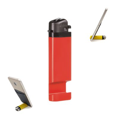 Telefon Standlı Taşlı Sibopsuz Çakmak - Kırmızı