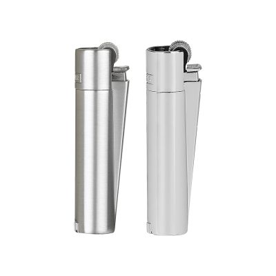 Clipper Metal Siboplu Çakmak - Saten-silver