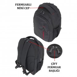 Laptop Bölmeli Sırt Çantası