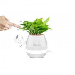Promosyon Mikado MD-P15BT Beyaz TF Kart Destekli Çiçek Saksı Akıllı Dokun Bluetooth Speaker Resmi