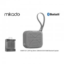 Mikado HANDY Gri 4 ,5W*1pc,50mm 1200 mAh TF Kart, AUX Bluetooth Speaker