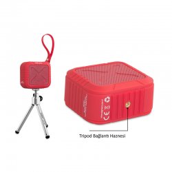 Mikado HANDY Kırmızı 4 ,5W*1pc,50mm 1200 mAh TF Kart, AUX Bluetooth Speaker