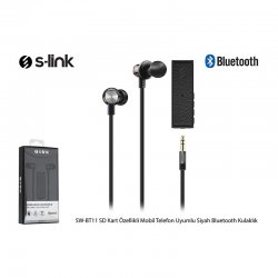 S-link Swapp SW-BT11 SD Kart Özellikli Mobil Telefon Uyumlu Siyah Bluetooth Kulaklık