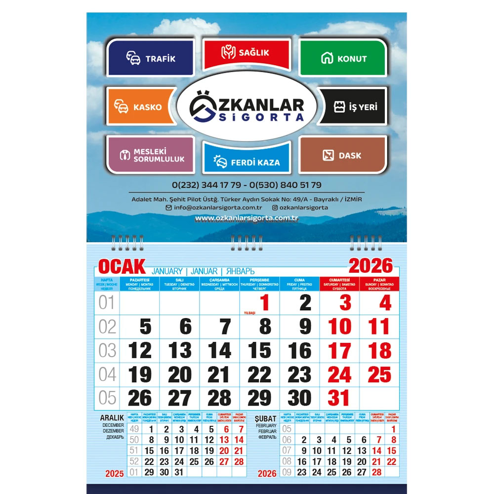 Promosyon Ekonomik Küçük Boy Gemici Takvim