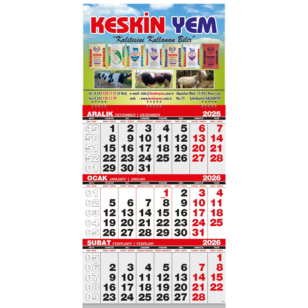 Promosyon Ekonomik Küçük Boy Gemici Takvim