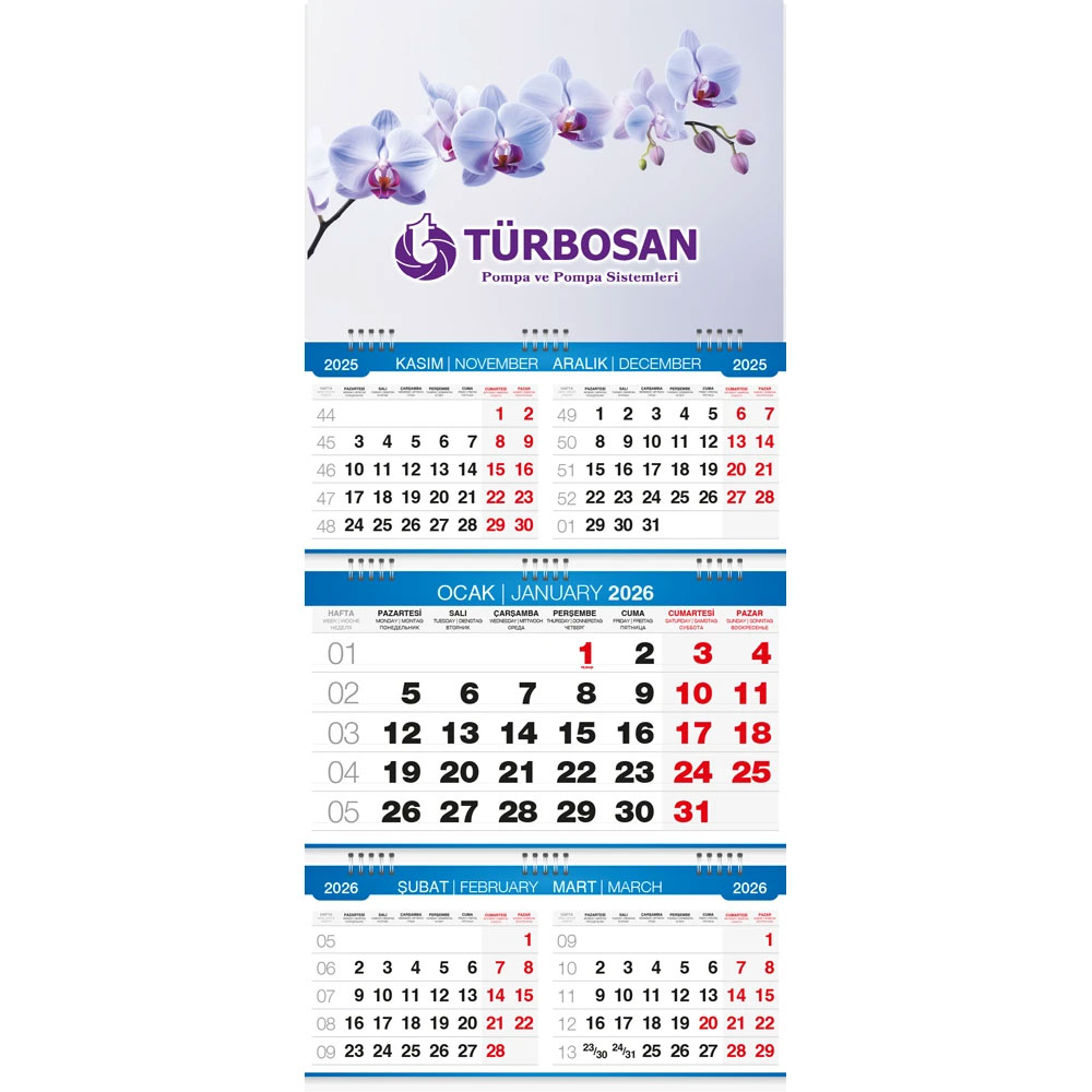 Promosyon Beş Aylık Gemici Takvim