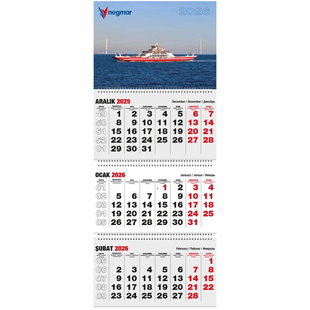 Promosyon Klasik Taslama Gemici Takvim