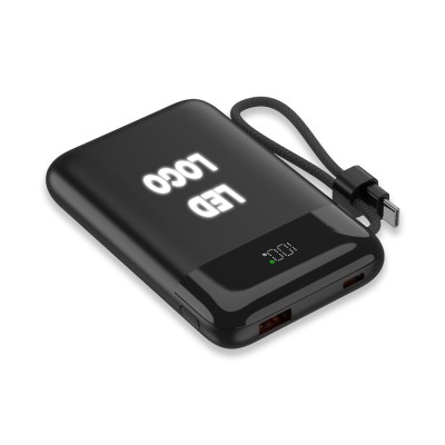 15W Magsafe Işıklı Logo Powerbank 10000 mAh - Siyah