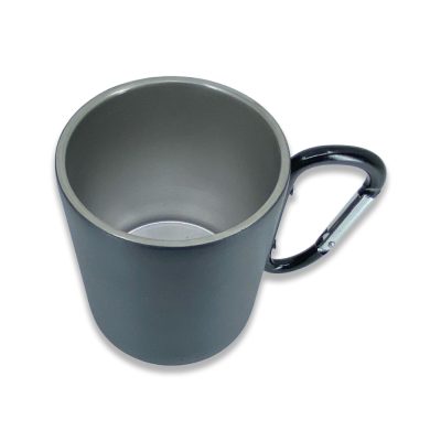 Karabinalı Çelik Bardak 280 ml - Siyah