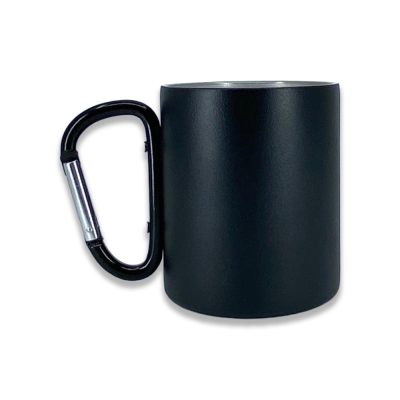 Karabinalı Çelik Bardak 280 ml - Siyah