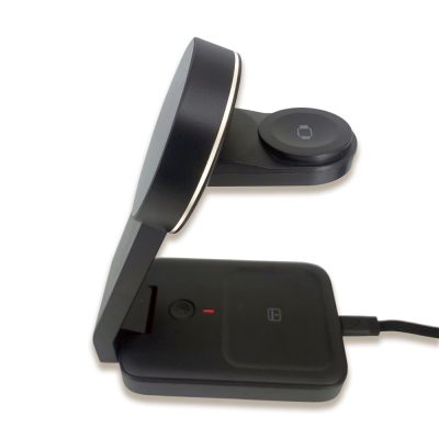 Kablosuz Şarj Standı (Telefon, Saat, Kulaklık) - Siyah
