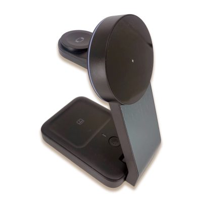 Kablosuz Şarj Standı (Telefon, Saat, Kulaklık) - Siyah