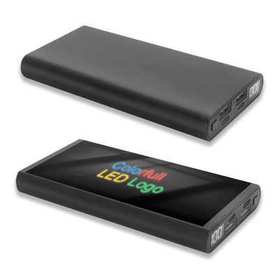 Renkli Işıklı Logo Magsafe 10000 mAh - Siyah