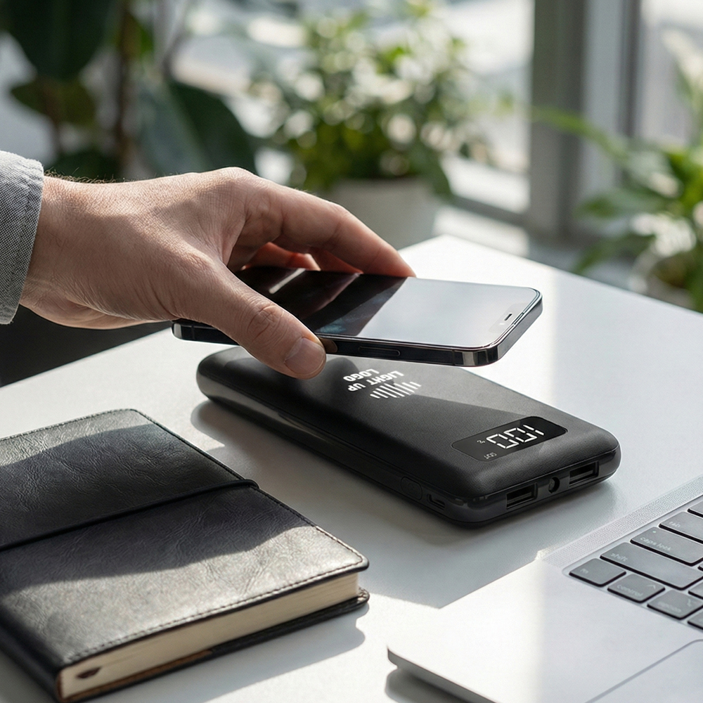 Işıklı Logo Wireless Powerbank 10000 mAh