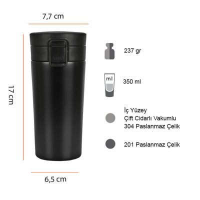 Termos Bardak 350 ml - Siyah